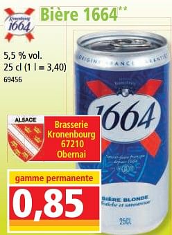 Promotions Bière 1664 - Kronenbourg - Valide de 14/06/2023 à 20/06/2023 chez Norma