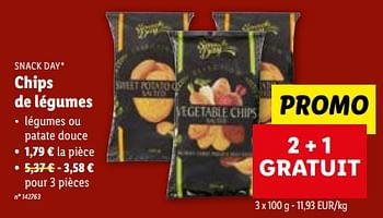 Promotions Chips de légumes - Snack Day - Valide de 21/06/2023 à 27/06/2023 chez Lidl