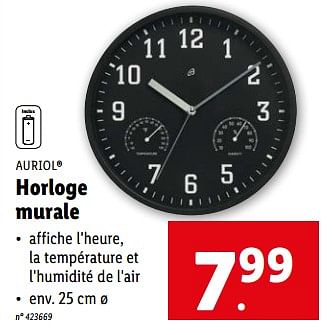 Promotions Horloge murale - Auriol - Valide de 21/06/2023 à 27/06/2023 chez Lidl