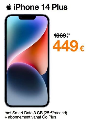 Promoties Apple iphone 14 plus - Apple - Geldig van 12/06/2023 tot 30/06/2023 bij Orange