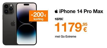 Promoties Apple iphone 14 pro max - Apple - Geldig van 12/06/2023 tot 30/06/2023 bij Orange