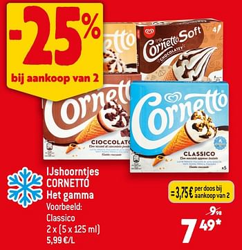 Promoties Ijshoorntjes cornetto classico - Ola - Geldig van 14/06/2023 tot 20/06/2023 bij Smatch