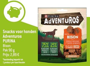 Promoties Snacks voor honden adventuros purina bison - Purina - Geldig van 14/06/2023 tot 20/06/2023 bij Smatch