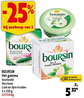 Promoties Vers kaas look en fijne kruiden - Boursin - Geldig van 14/06/2023 tot 20/06/2023 bij Smatch