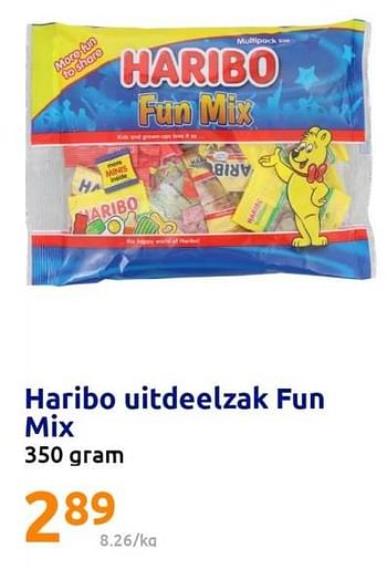 Promoties Haribo uitdeelzak fun mix - Haribo - Geldig van 14/06/2023 tot 20/06/2023 bij Action