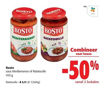 Promoties Bosto saus ratatouille - Bosto - Geldig van 14/06/2023 tot 27/06/2023 bij Colruyt