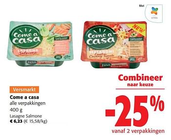 Promoties Come a casa lasagne salmone - Come a Casa - Geldig van 14/06/2023 tot 27/06/2023 bij Colruyt