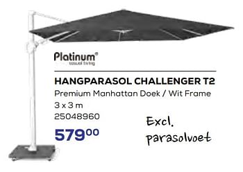 Promoties Hangparasol challenger t2 - Platinum - Geldig van 15/06/2023 tot 20/07/2023 bij Supra Bazar