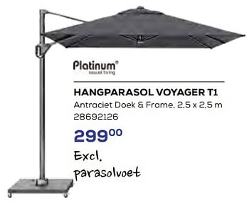 Promoties Hangparasol voyager t1 - Platinum - Geldig van 15/06/2023 tot 20/07/2023 bij Supra Bazar