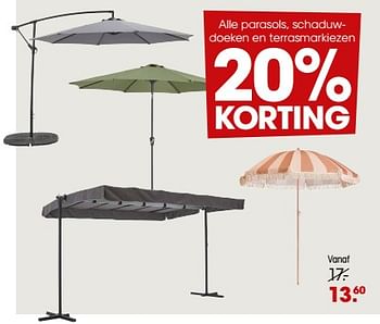 Promoties Alle parasols, schaduwdoeken en terrasmarkiezen - Huismerk - Kwantum - Geldig van 19/06/2023 tot 02/07/2023 bij Kwantum