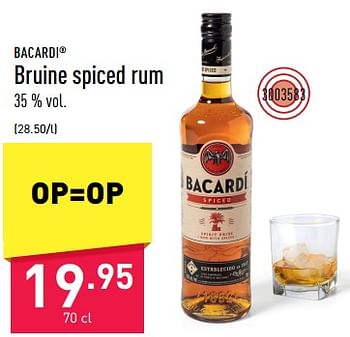 Promoties Bruine spiced rum - Bacardi - Geldig van 23/06/2023 tot 30/06/2023 bij Aldi