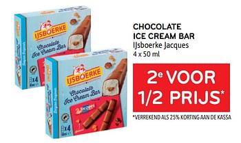 Promoties Chocolate ice cream bar ijsboerke jacques 2e voor 1-2 prijs - Ijsboerke - Geldig van 28/06/2023 tot 11/07/2023 bij Alvo