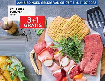 Promoties Zwitserse schijven 3+1 gratis - Huismerk - Alvo - Geldig van 28/06/2023 tot 11/07/2023 bij Alvo