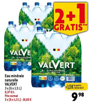 Promotions Eau minérale naturelle valvert - Valvert - Valide de 14/06/2023 à 20/06/2023 chez Smatch