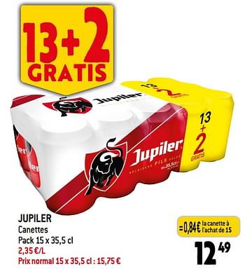Promotions Jupiler canettes - Jupiler - Valide de 14/06/2023 à 20/06/2023 chez Smatch
