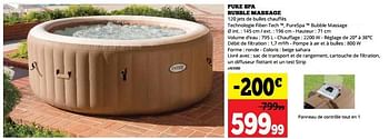 Promotions Pure spa bubble massage - Intex - Valide de 12/06/2023 à 30/06/2023 chez Dema