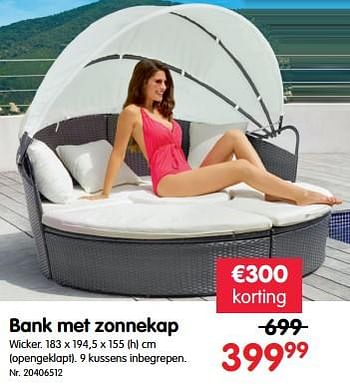Promoties Bank met zonnekap - Huismerk - Fun - Geldig van 14/06/2023 tot 26/06/2023 bij Fun