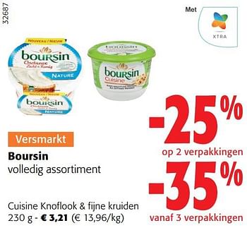 Promoties Boursin cuisine knoflook + fijne kruiden - Boursin - Geldig van 14/06/2023 tot 27/06/2023 bij Colruyt