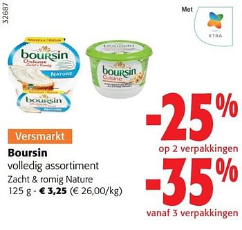 Promoties Boursin zacht + romig nature - Boursin - Geldig van 14/06/2023 tot 27/06/2023 bij Colruyt