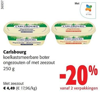 Promoties Carlsbourg koelkastsmeerbare boter met zeezout - Carlsbourg - Geldig van 14/06/2023 tot 27/06/2023 bij Colruyt