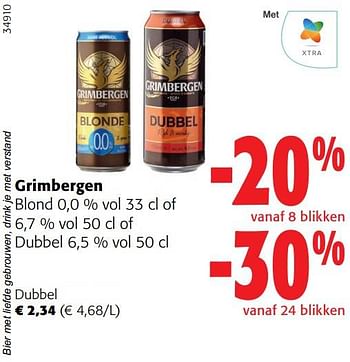 Promoties Grimbergen dubbel - Grimbergen - Geldig van 14/06/2023 tot 27/06/2023 bij Colruyt
