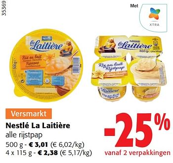 Promoties Nestlé la laitière rijstpap - La Laitiere - Geldig van 14/06/2023 tot 27/06/2023 bij Colruyt