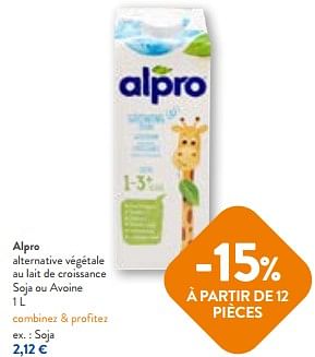 Promotions Alpro alternative végétale au lait de croissance soja - Alpro - Valide de 14/06/2023 à 27/06/2023 chez OKay