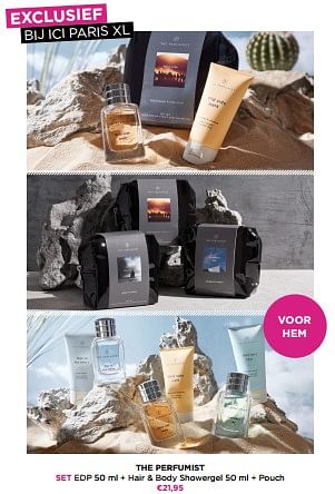 Promoties The perfumist set edp + hair + body showergel + pouch - The Perfumist  - Geldig van 26/06/2023 tot 30/06/2023 bij ICI PARIS XL