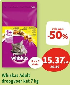 Promoties Whiskas adult droogvoer kat - Whiskas - Geldig van 19/06/2023 tot 24/06/2023 bij Maxi Zoo