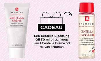Promoties Cadeau centella cleansing oil 30 ml bij aankoop van 1 centella crème 50 ml van erborian - Erborian - Geldig van 19/06/2023 tot 25/06/2023 bij ICI PARIS XL