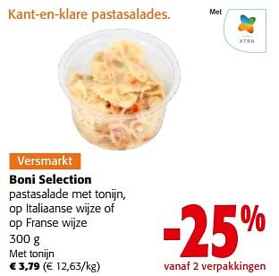 Promoties Boni selection pastasalade met tonijn - Boni - Geldig van 14/06/2023 tot 27/06/2023 bij Colruyt