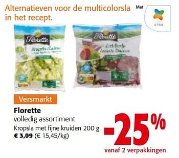 Promoties Florette kropsla met fijne kruiden - Florette - Geldig van 14/06/2023 tot 27/06/2023 bij Colruyt