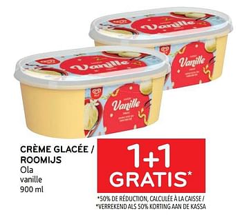 Promotions Crème glacée ola 1+1 gratis - Ola - Valide de 28/06/2023 à 11/07/2023 chez Alvo