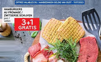 Promotions Hamburgers au fromage 3+1 gratis - Produit maison - Alvo - Valide de 28/06/2023 à 11/07/2023 chez Alvo