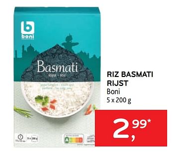 Promotions Riz basmati rijst boni - Boni - Valide de 28/06/2023 à 11/07/2023 chez Alvo