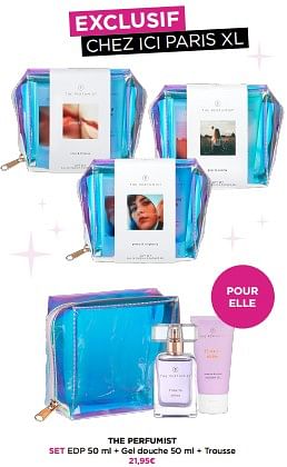 Promotions The perfumist set edp + gel douche + trousse - The Perfumist  - Valide de 26/06/2023 à 30/06/2023 chez ICI PARIS XL
