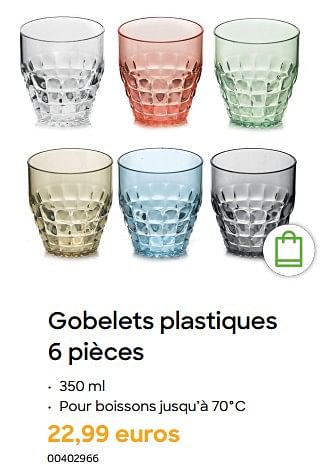 Promotions Gobelets plastiques - Produit Maison - Ava - Valide de 16/06/2023 à 01/10/2023 chez Ava