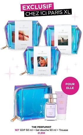 Promotions The perfumist set edp + gel douche + trousse - The Perfumist  - Valide de 19/06/2023 à 25/06/2023 chez ICI PARIS XL