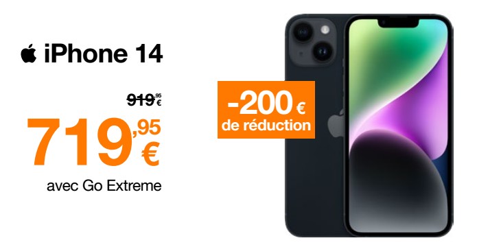 Promotions Apple iphone 14 - Apple - Valide de 12/06/2023 à 30/06/2023 chez Orange
