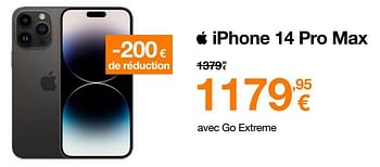Promotions Apple iphone 14 pro max - Apple - Valide de 12/06/2023 à 30/06/2023 chez Orange