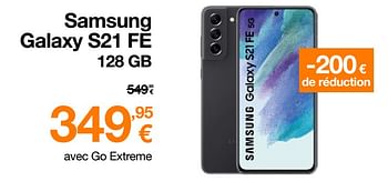 Promotions Samsung galaxy s21 fe 128 gb - Samsung - Valide de 12/06/2023 à 30/06/2023 chez Orange