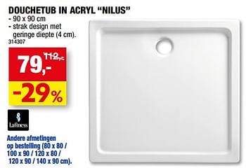 Promoties Douchetub in acryl nilus - Lafiness - Geldig van 21/06/2023 tot 02/07/2023 bij Hubo
