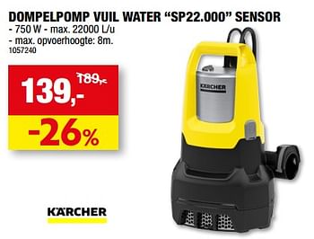 Promoties Kärcher dompelpomp vuil water sp22.000 sensor - Kärcher - Geldig van 21/06/2023 tot 02/07/2023 bij Hubo