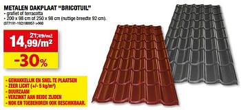 Promoties Metalen dakplaat bricotuil - Bricotuil - Geldig van 21/06/2023 tot 02/07/2023 bij Hubo