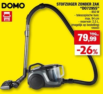 Promoties Domo elektro stofzuiger zonder zak do7295s - Domo elektro - Geldig van 21/06/2023 tot 02/07/2023 bij Hubo