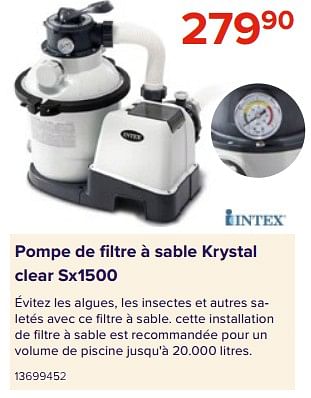 Promotions Intex pompe de filtre à sable krystal clear sx1500 - Intex - Valide de 09/06/2023 à 31/08/2023 chez Euro Shop