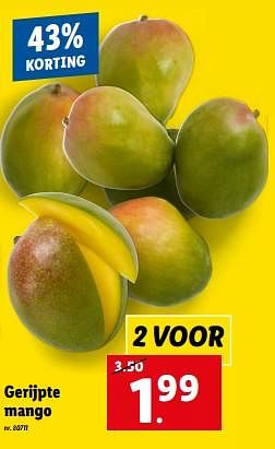 Promoties Gerijpte mango - Huismerk - Lidl - Geldig van 28/06/2023 tot 04/07/2023 bij Lidl