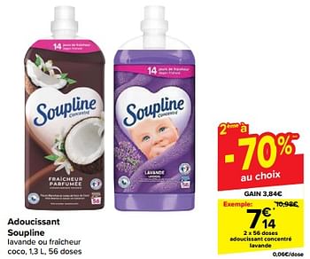 Promotion Soupline Carrefour : Assouplissant à -90%