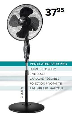 Promotions Euro tools ventilateur sur pied - Euro Tools - Valide de 09/06/2023 à 31/08/2023 chez Euro Shop