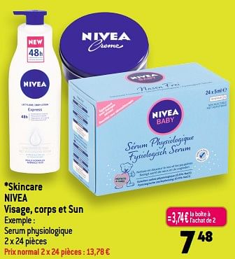 Promotions Skincare nivea serum physiologique - Nivea - Valide de 21/06/2023 à 27/06/2023 chez Smatch